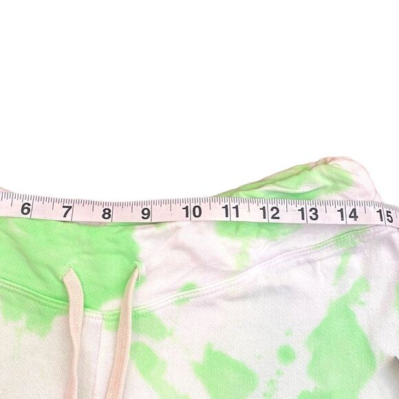 SUNDRY Green Tie Dye Drawstring Terry Sweat Shorts, Size 1 (Small) New - Picture 7 of 8